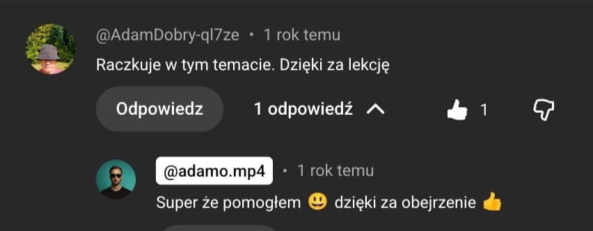 Komentarz widza po materiale edukacyjnym Mvideo